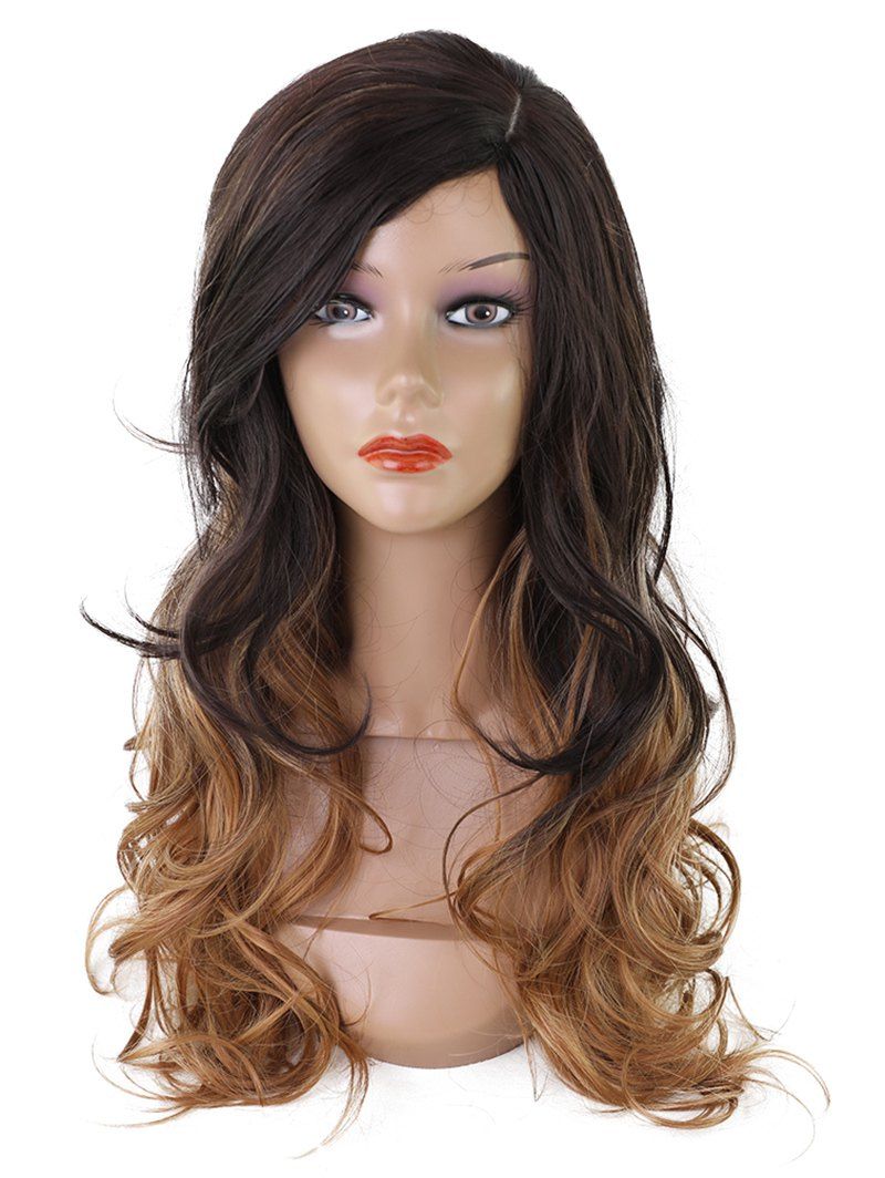 

Long Side Fringe Colormix Wavy Synthetic Wig, Multi