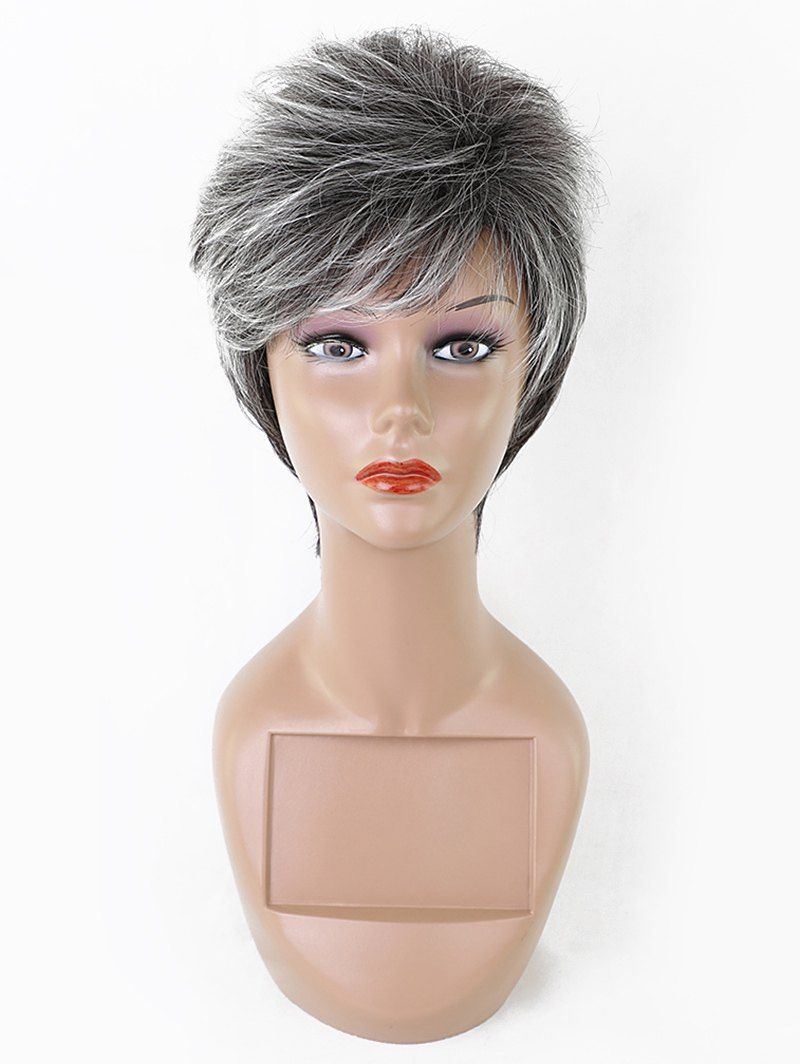 

Short Side Bang Fluffy Straight Colormix Synthetic Wig, Multi