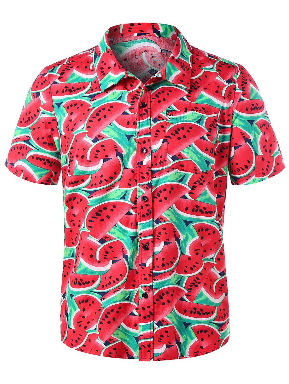 

Short Sleeve Watermelon 3D Print Shirt, Watermelon pink
