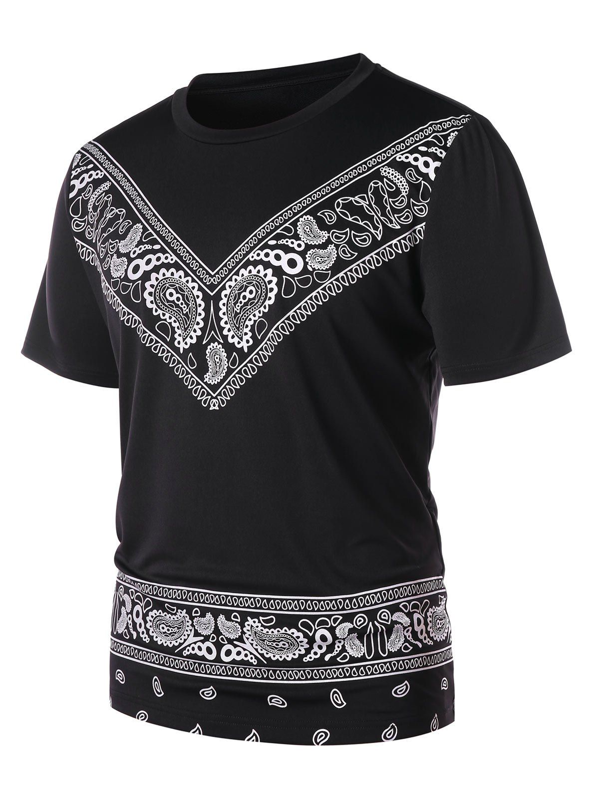 

Paisley Print Tee, Black