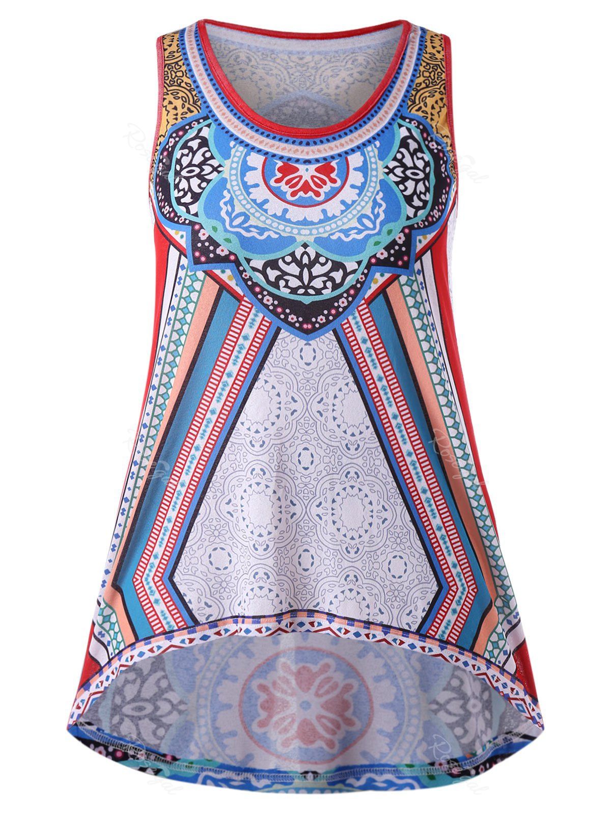 

Plus Size Mandala Print Tunic Tank Top, Multi