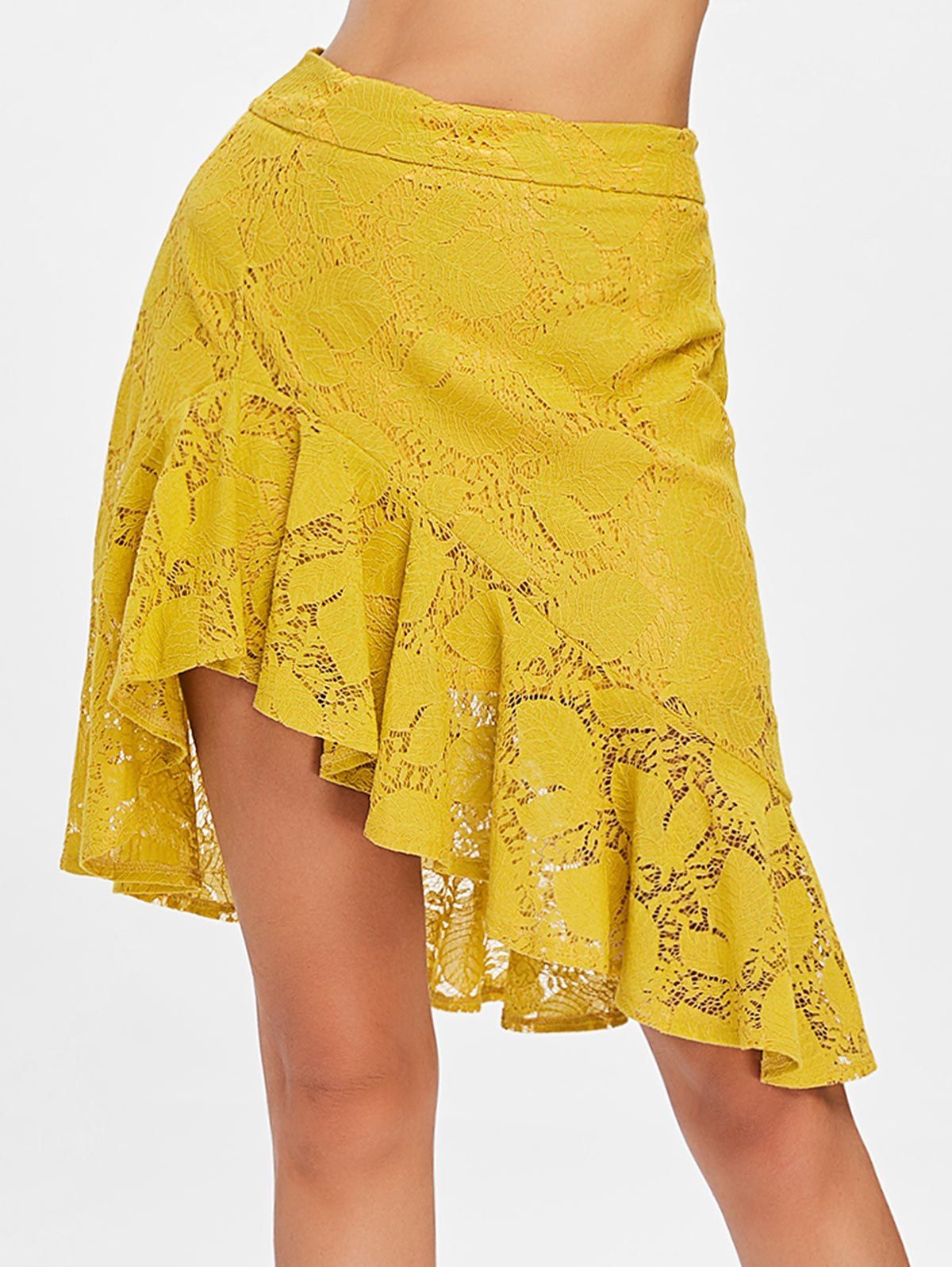 

Lace Flounce Overlay Skirt, Bee yellow