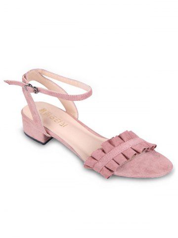 New Ruffles Block Heel Casual Sandals