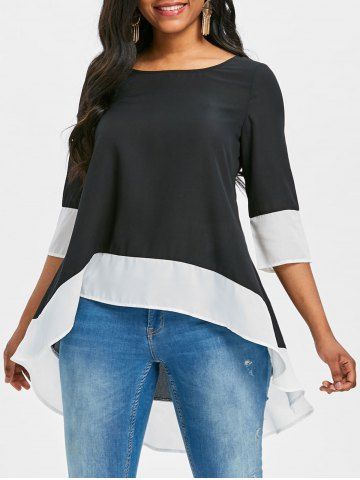 black high low blouse