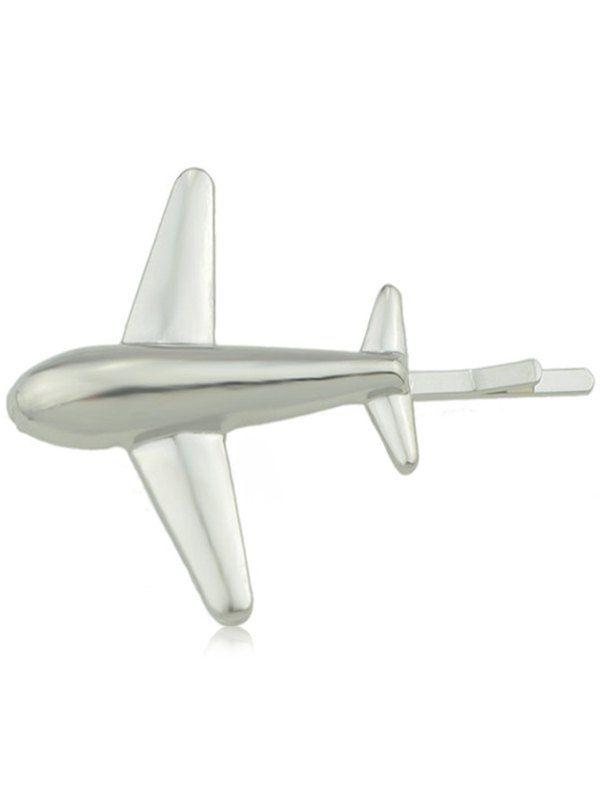 

Metal Airplan Embellished Hair Clip, Silver