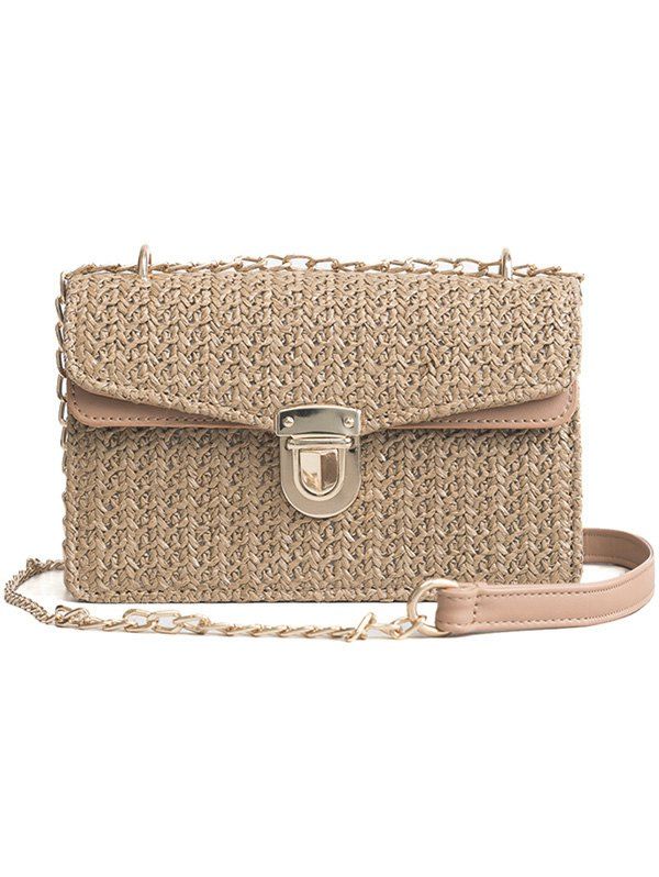 

Color Striped Vintage Straw Crossbody Bag, #002