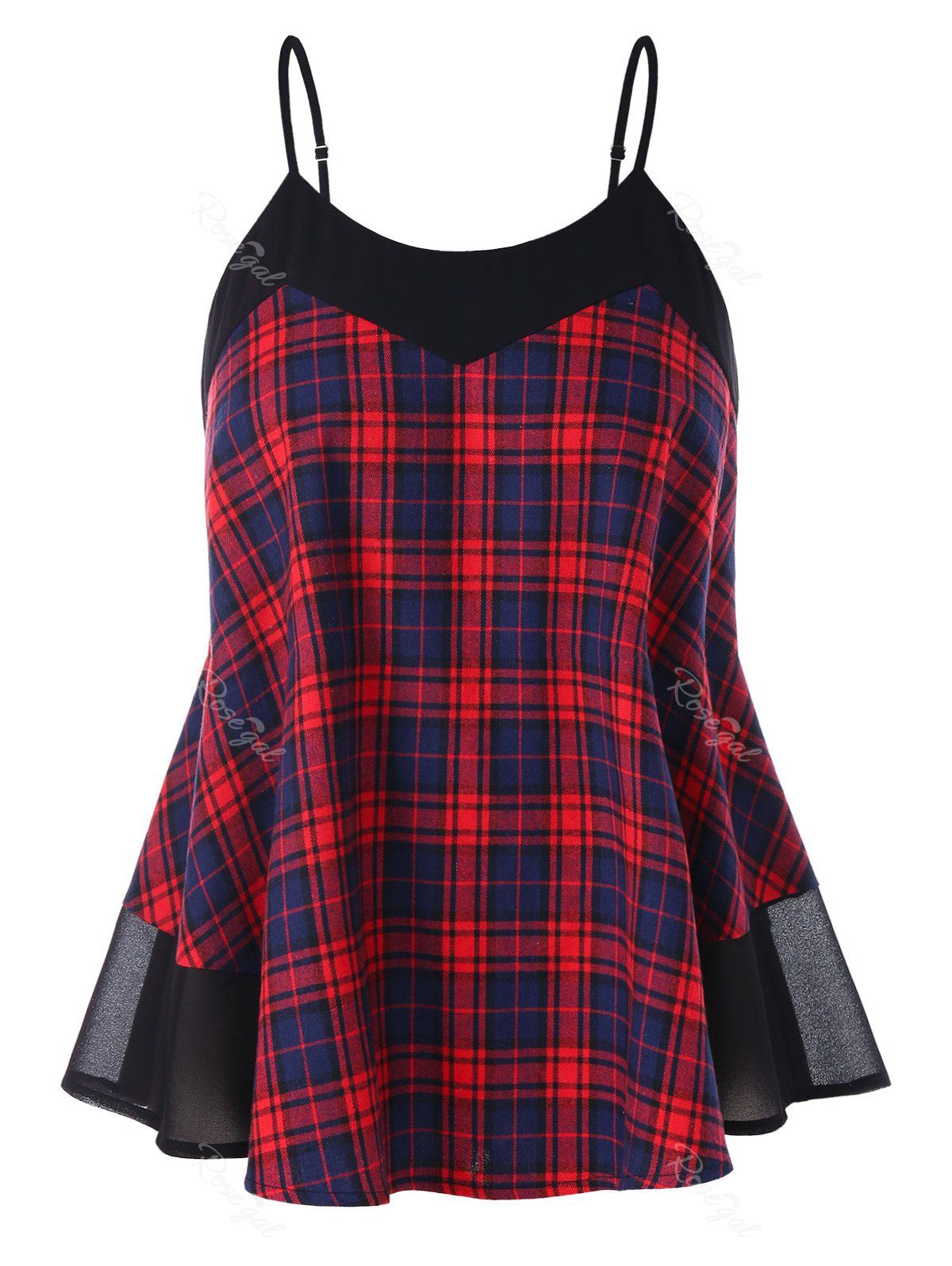 

Plus Size Plaid Cami Tank Top, Red