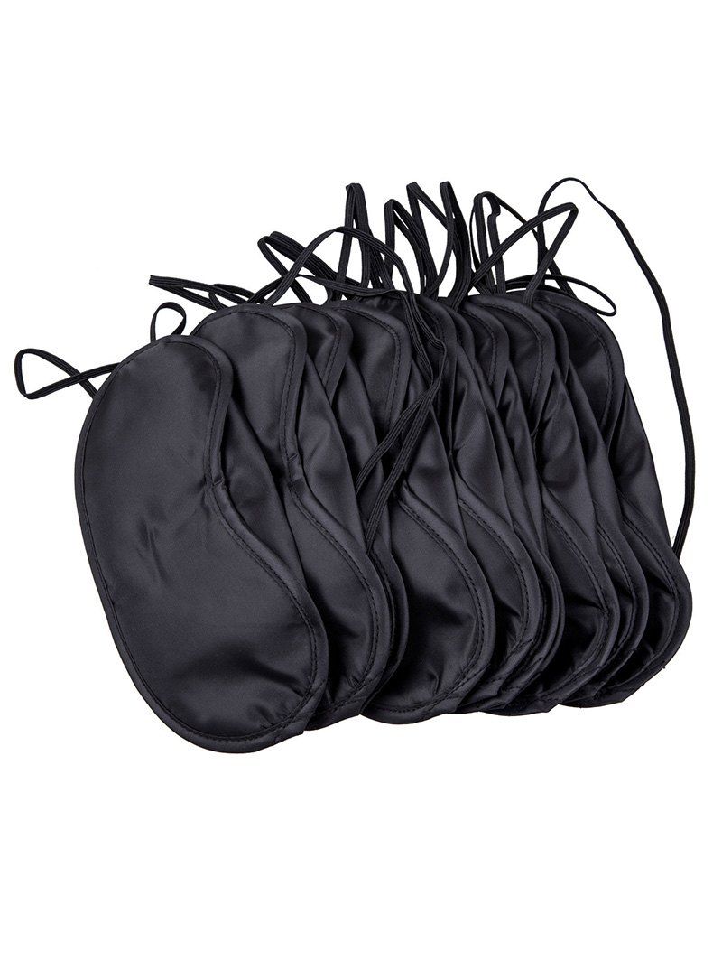 

10Pcs Nap Cover Travel Office Sleeping Rest Night Eye Mask, Black