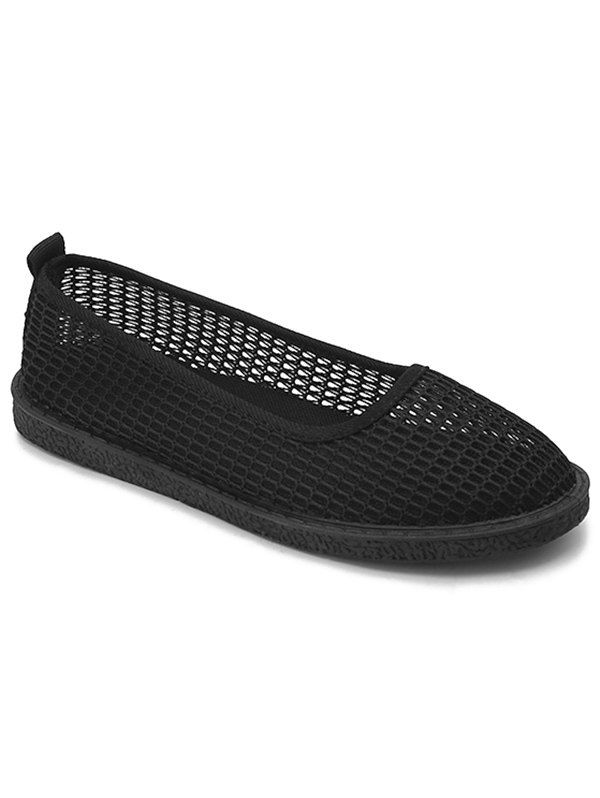 

Flat Heel Mesh Slip On Casual Shoes, Black