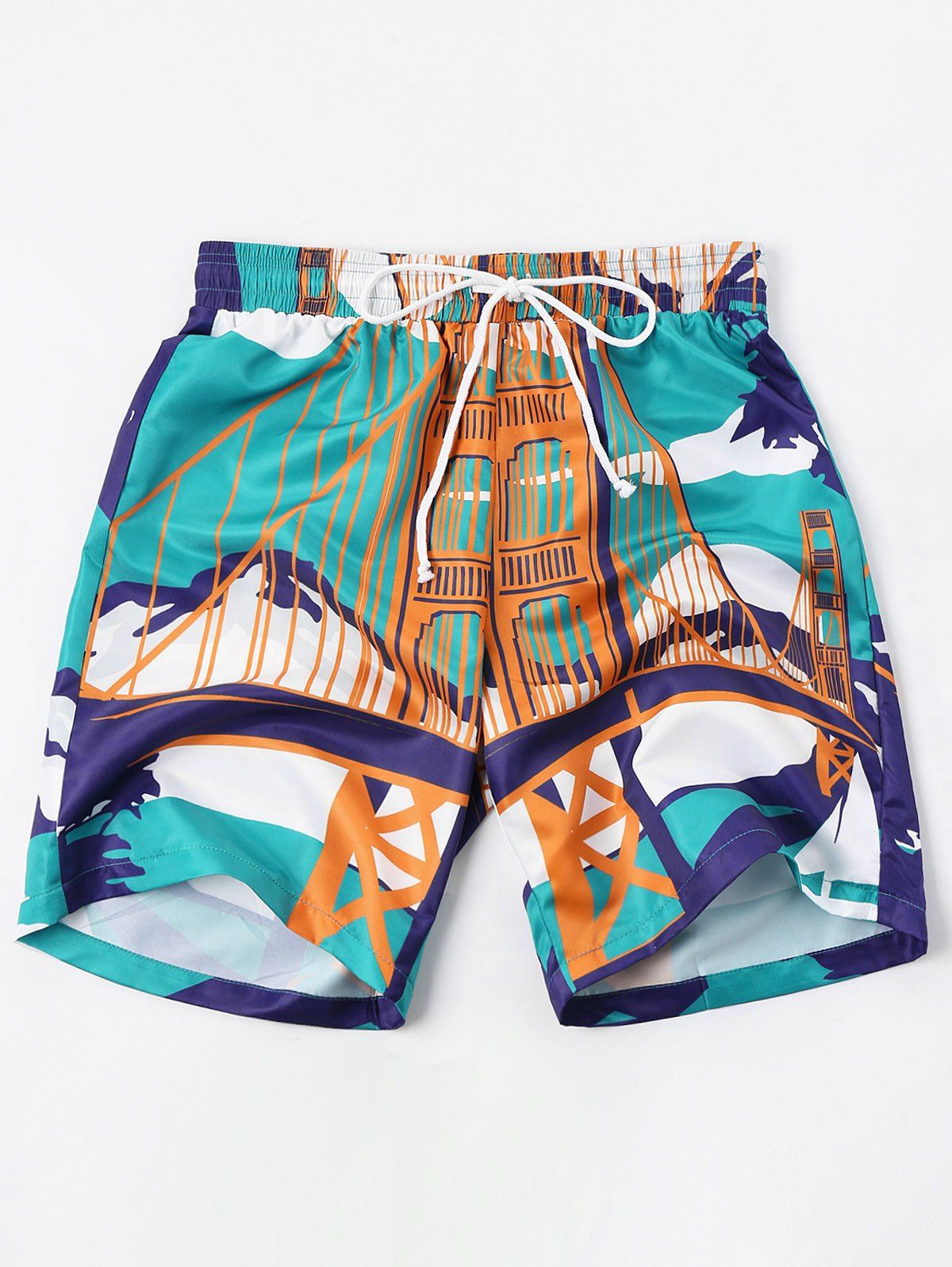 

Drawstring Printed Swim Shorts, Colormix