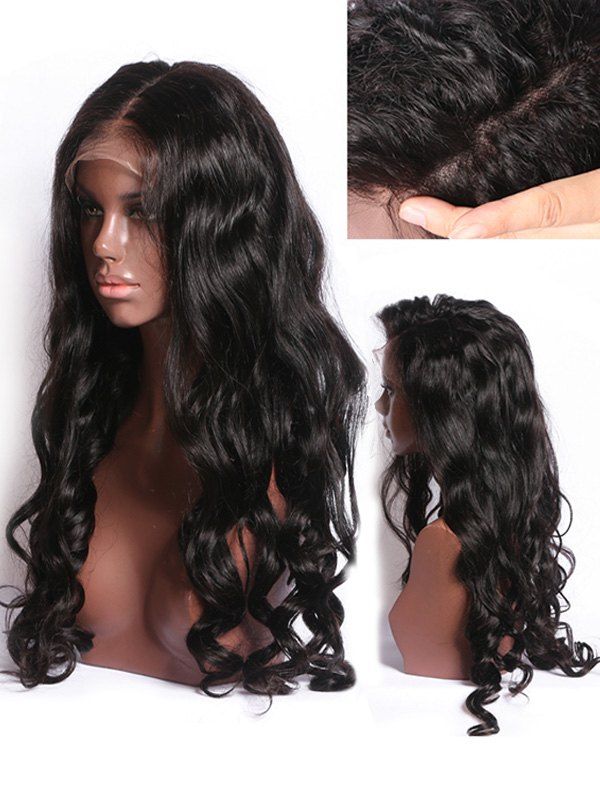 

Long Free Part Wavy Lace Front Synthetic Wig, Black