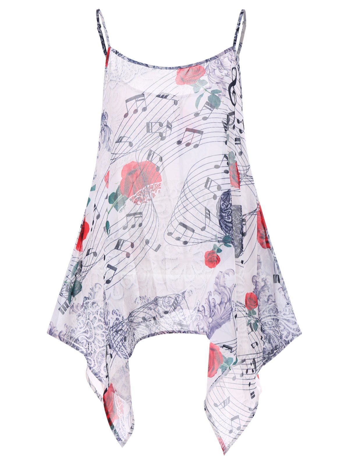 

Flower Musical Print Cami Top, Multi