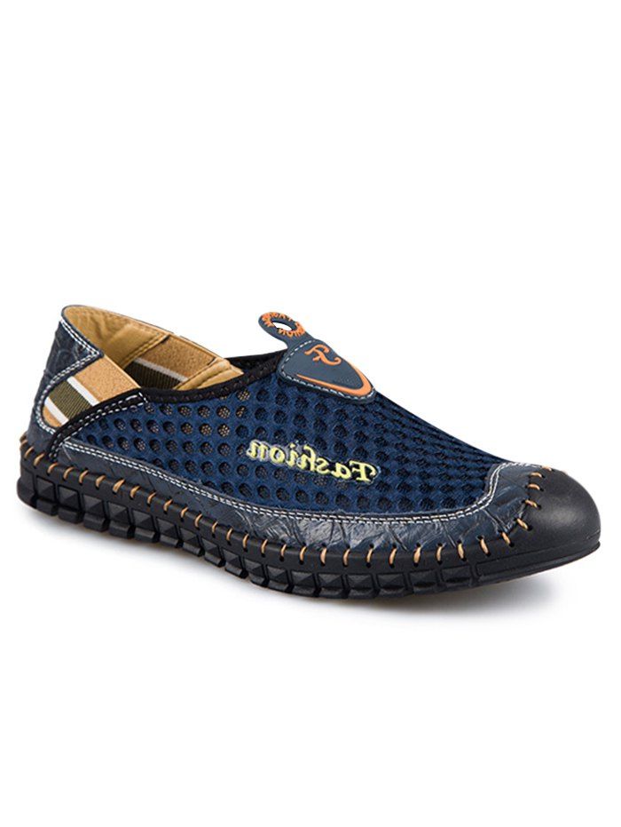 

Slip On Stitched Casual Shoes, Blue