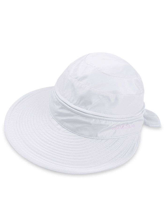 

Outdoor Removable Top Cover Folding Wide Brim Sunscreen Hat, White