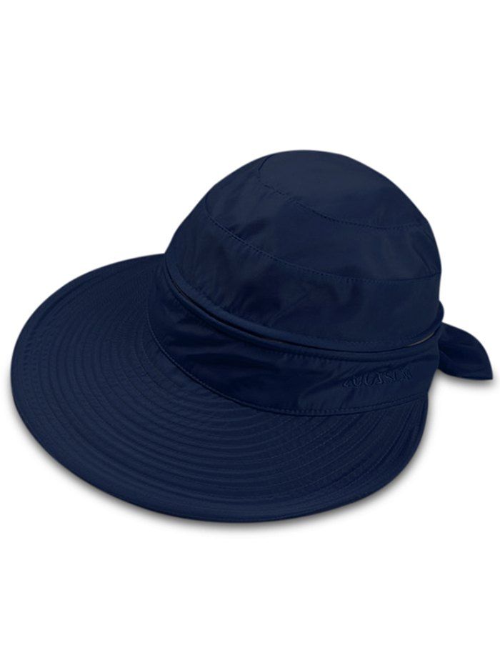 

Outdoor Removable Top Cover Folding Wide Brim Sunscreen Hat, Deep blue