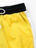 Drawstring Side Zip Hem Color Block Jogger Pants -  