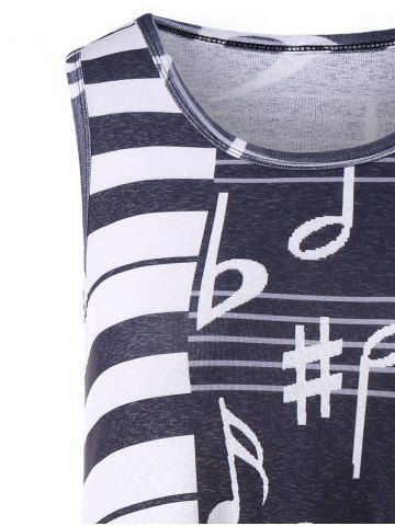 

Plus Size Music Notes Tunic Tank Top, Black
