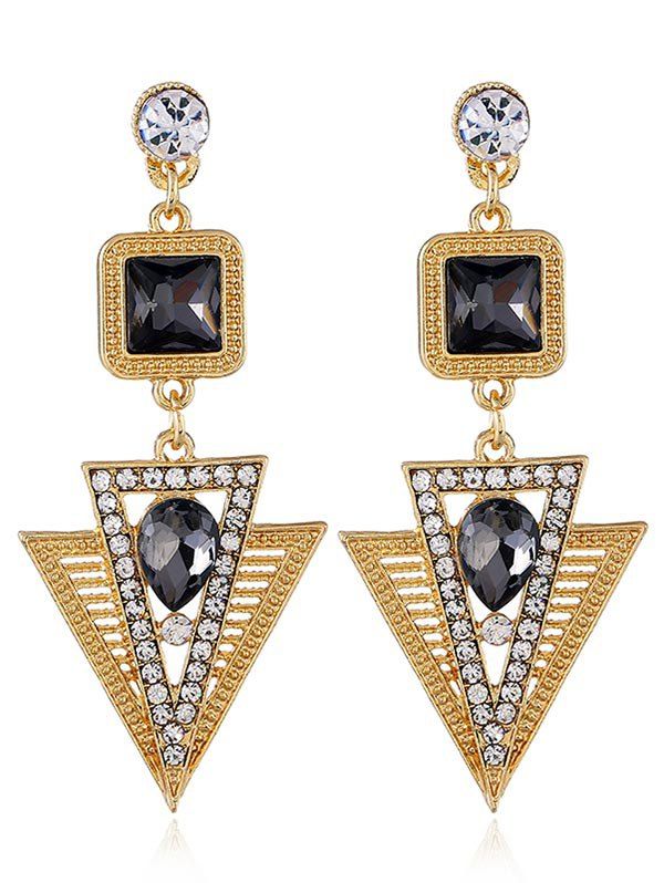 

Rhinestone Geometric Statement Dangle Earrings, Gray