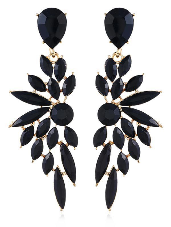 

Rhinestone Embellished Statement Stud Drop Earrings, Black