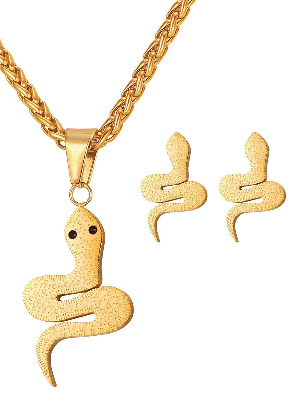 Ensemble de 3 cha/înes de cheville en forme de serpent avec pendentif r/étro