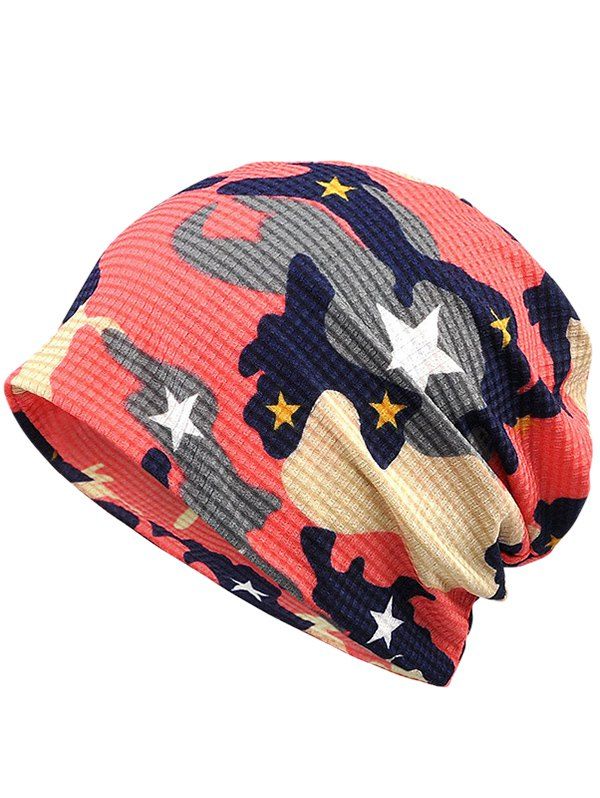 

Lightweight Camouflage Pattern Decorative Beanie, Rose red