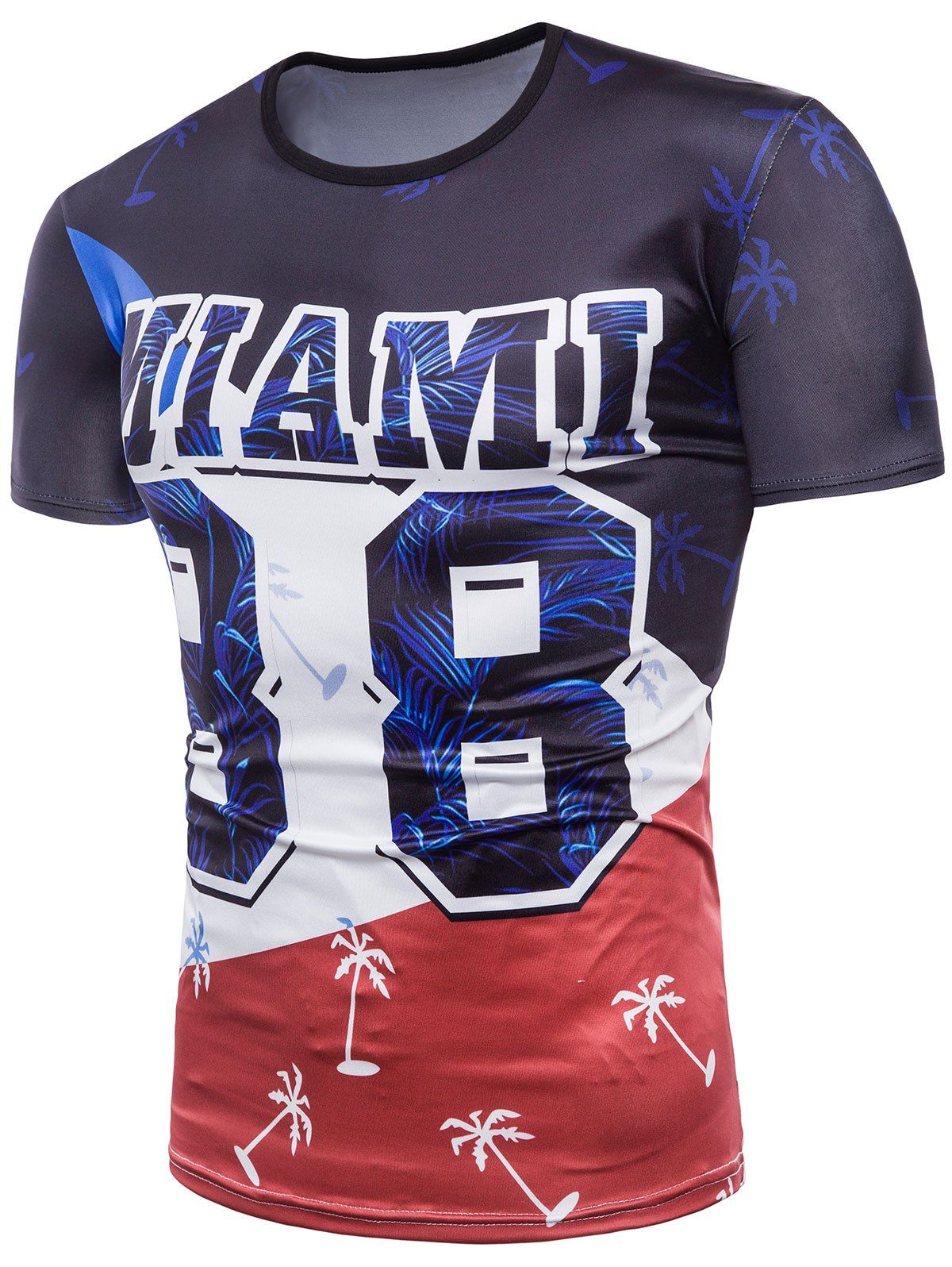 

Color Block Graphic Print T-shirt, Multi