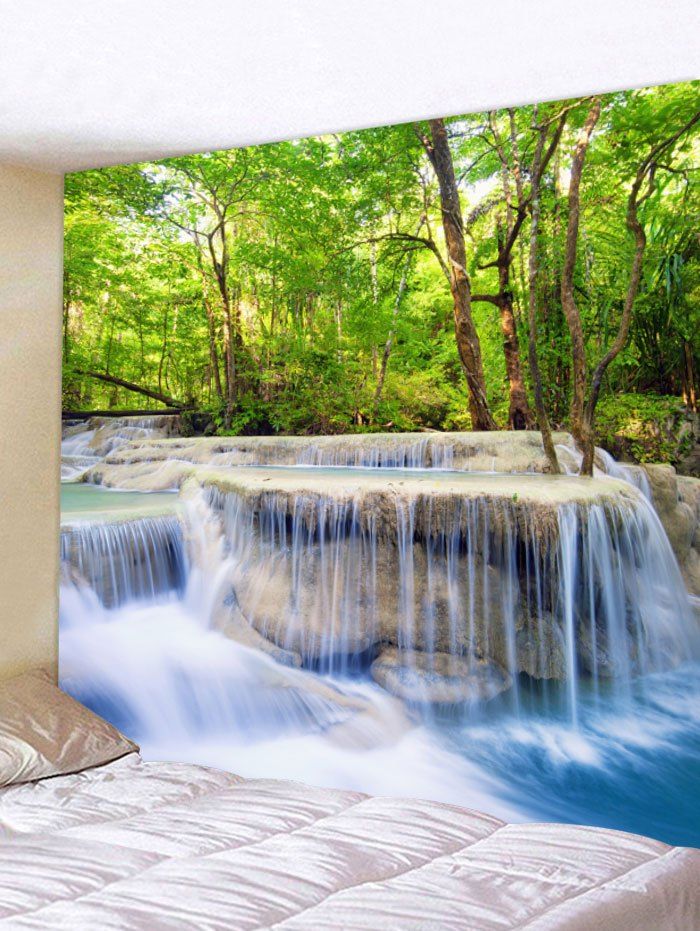 

Forest Trees Stream Print Wall Hanging Tapestry, Multi