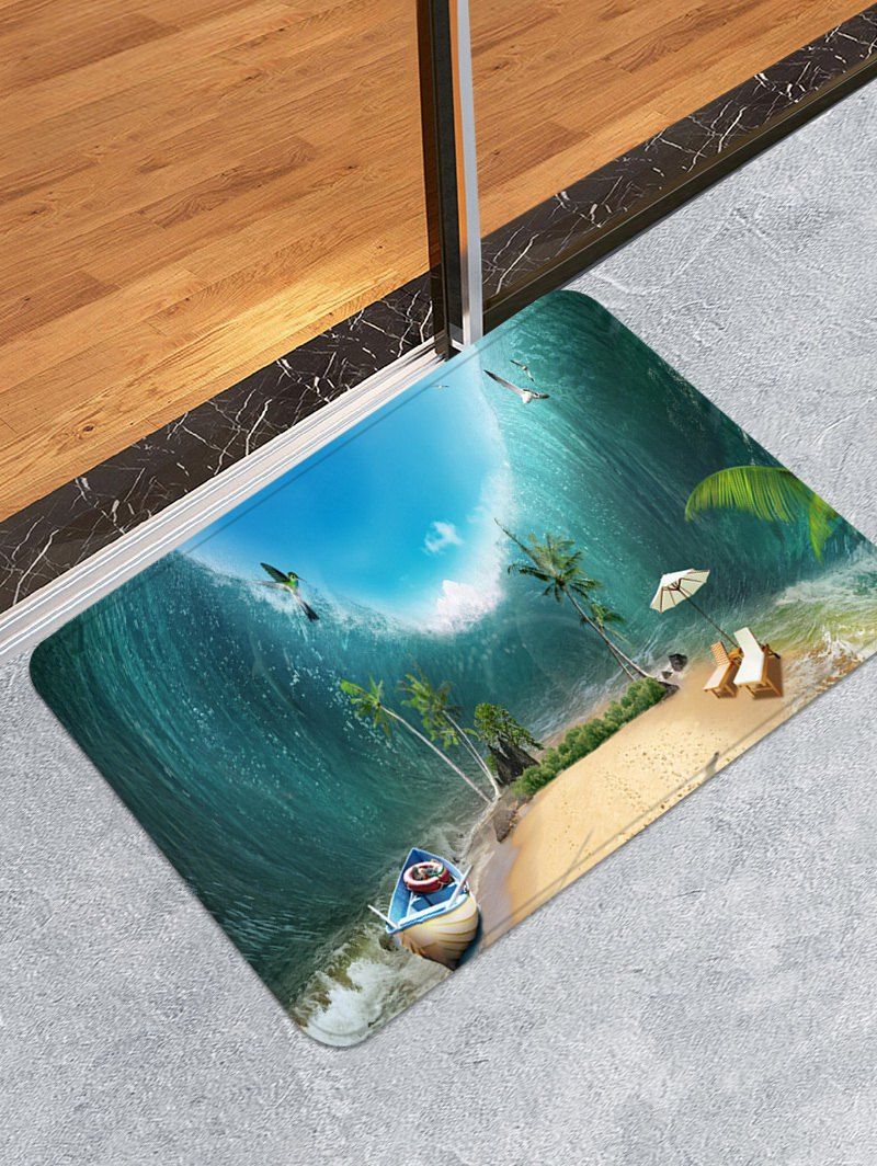 

Beach Print Runner Rugs Floor Mat, Multi