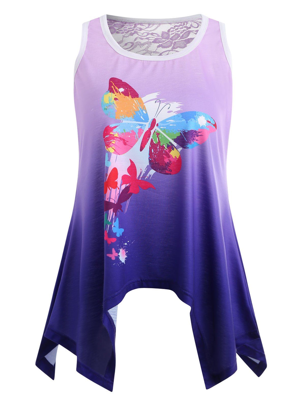 

Ombre Butterfly Print Tank Top, Multi