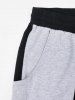 Two Tone Pocket Design Narrow Feet Pants -  