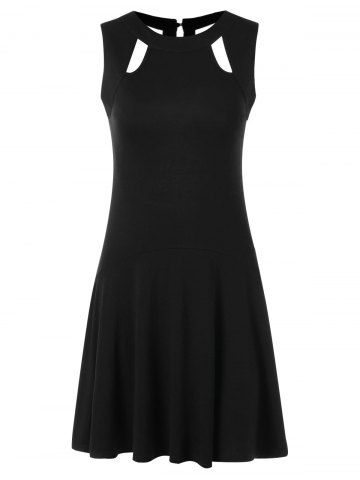 

Rivets Backless Sleeveless Dress, Black