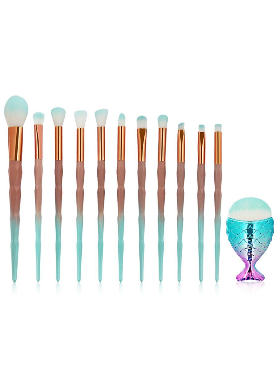 

Set of 12Pcs Gradient Color Handle Ultra Soft Makeup Brush Set, Burlywood