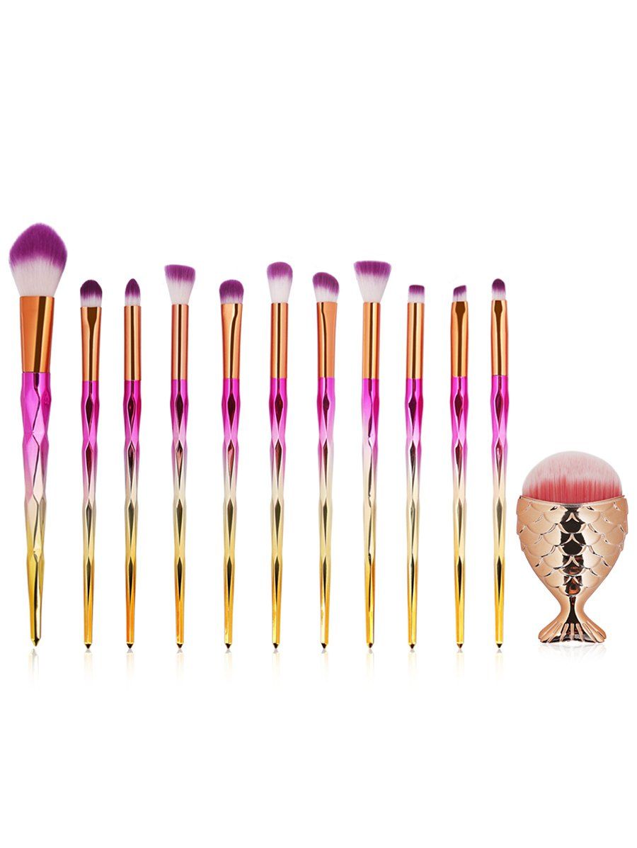 

Set of 12Pcs Gradient Color Handle Ultra Soft Makeup Brush Set, Yellow