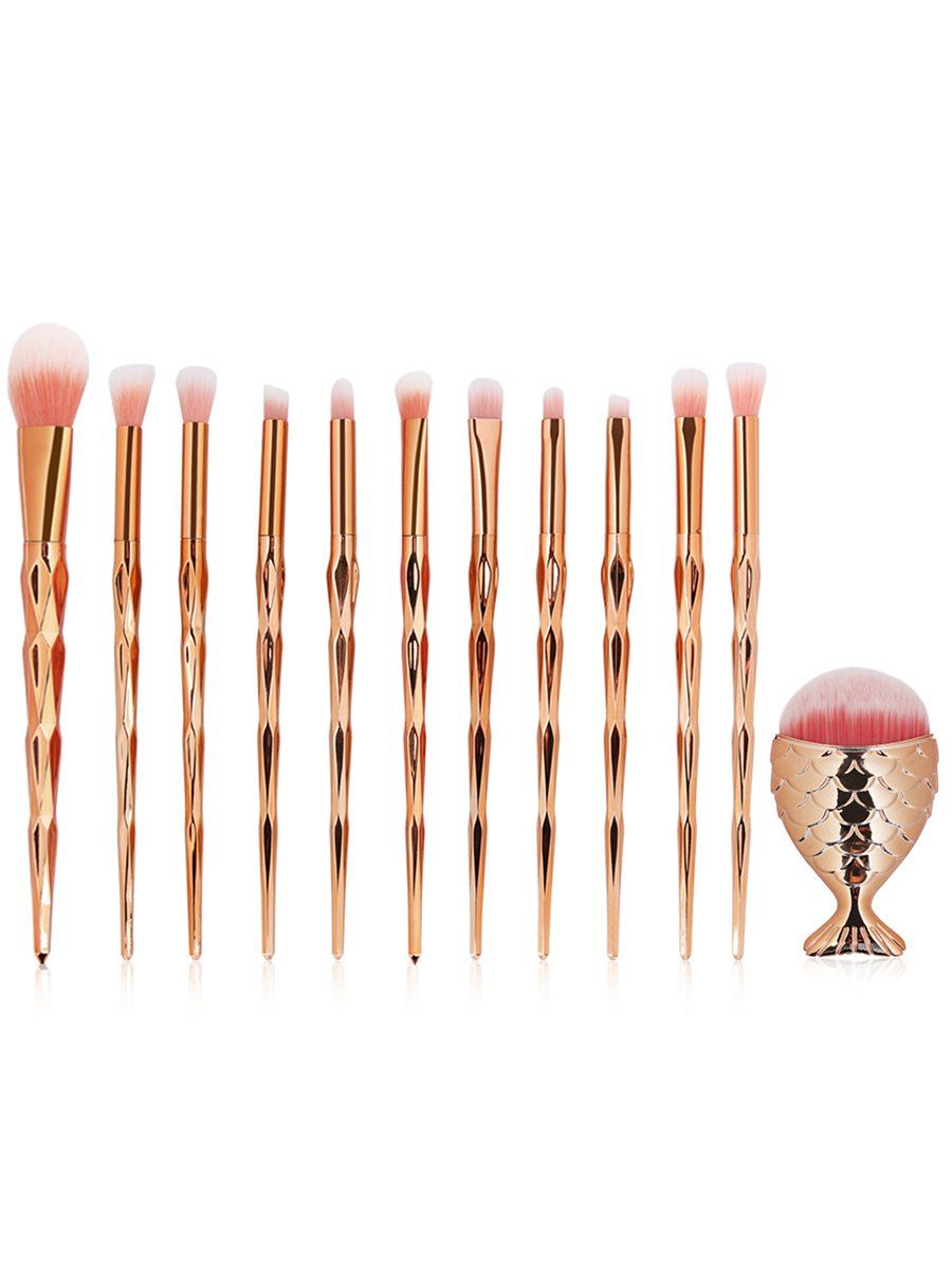 

Set of 12Pcs Gradient Color Handle Ultra Soft Makeup Brush Set, Gold