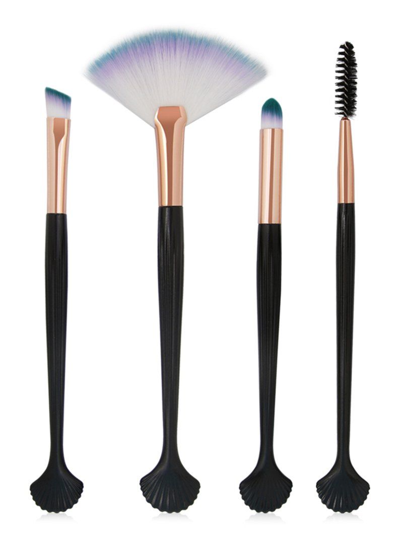

Set of 4Pcs Shell Shape Eyeshadow Eyebrow Concealer Makeup Brush, Black