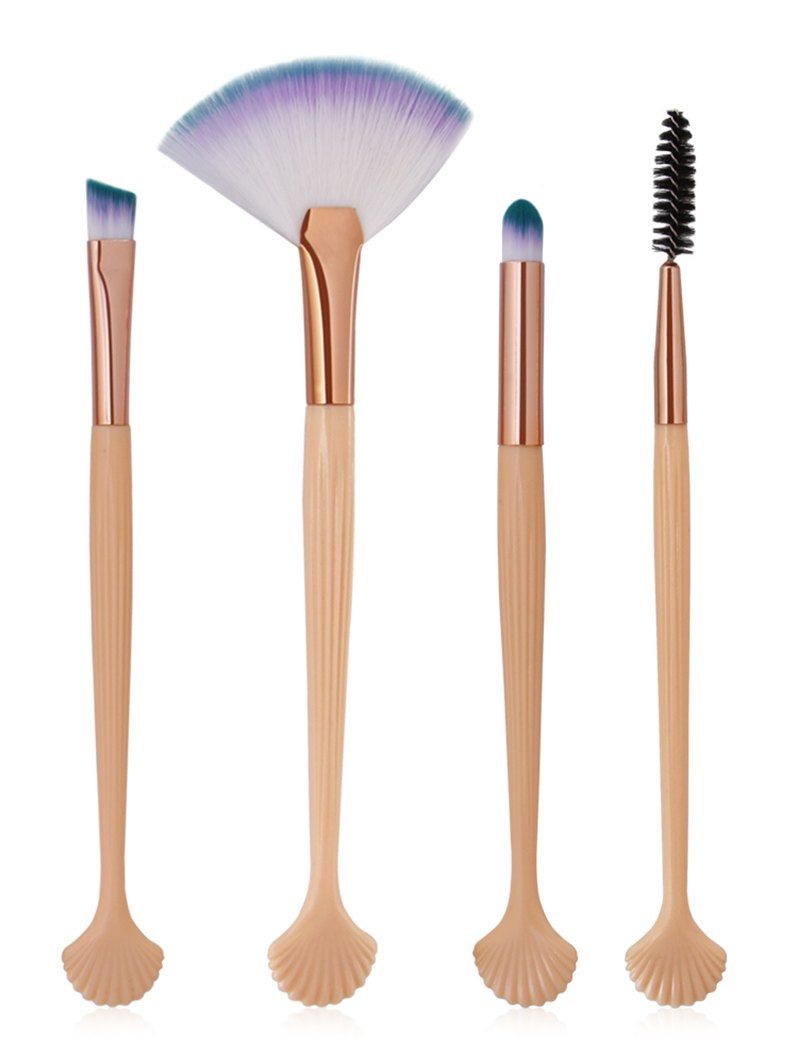 

Set of 4Pcs Shell Shape Eyeshadow Eyebrow Concealer Makeup Brush, Deep peach