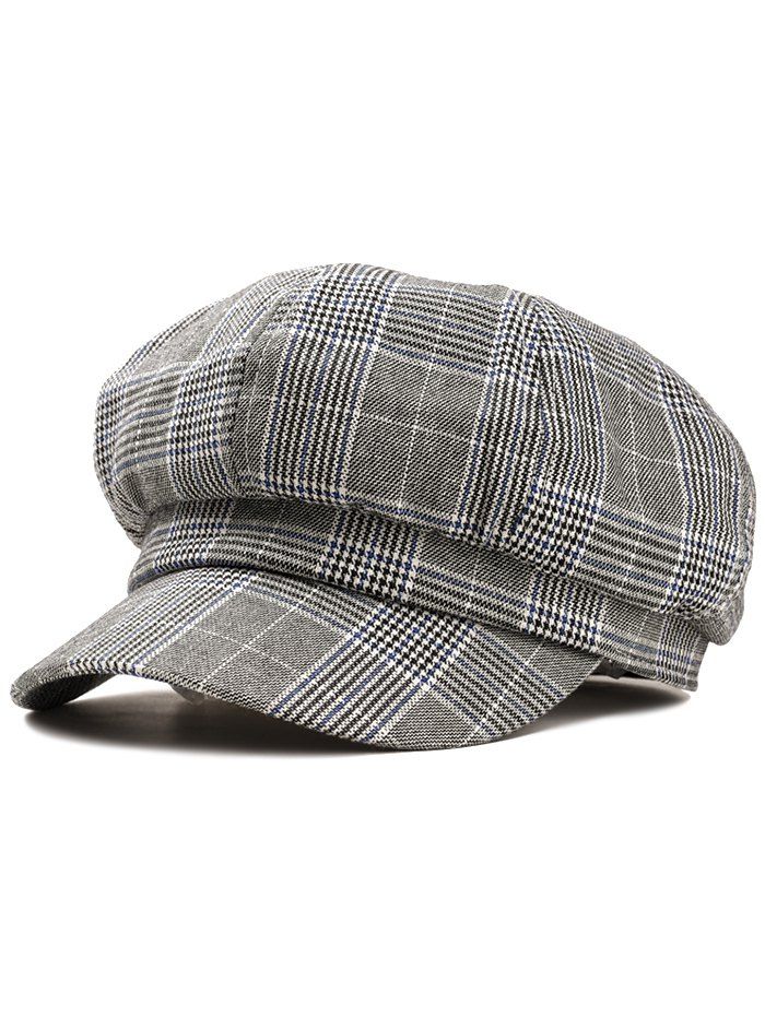 

Plaid Pattern Decorative Ivy Hat, Black