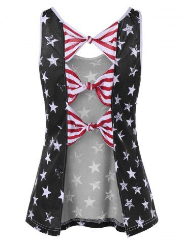 American Flag Bowknot Back Tank Top