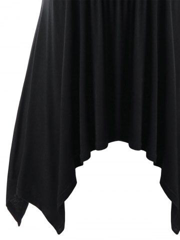 

Plus Size Sequined Trim Crescent Hem Tank Top, Black