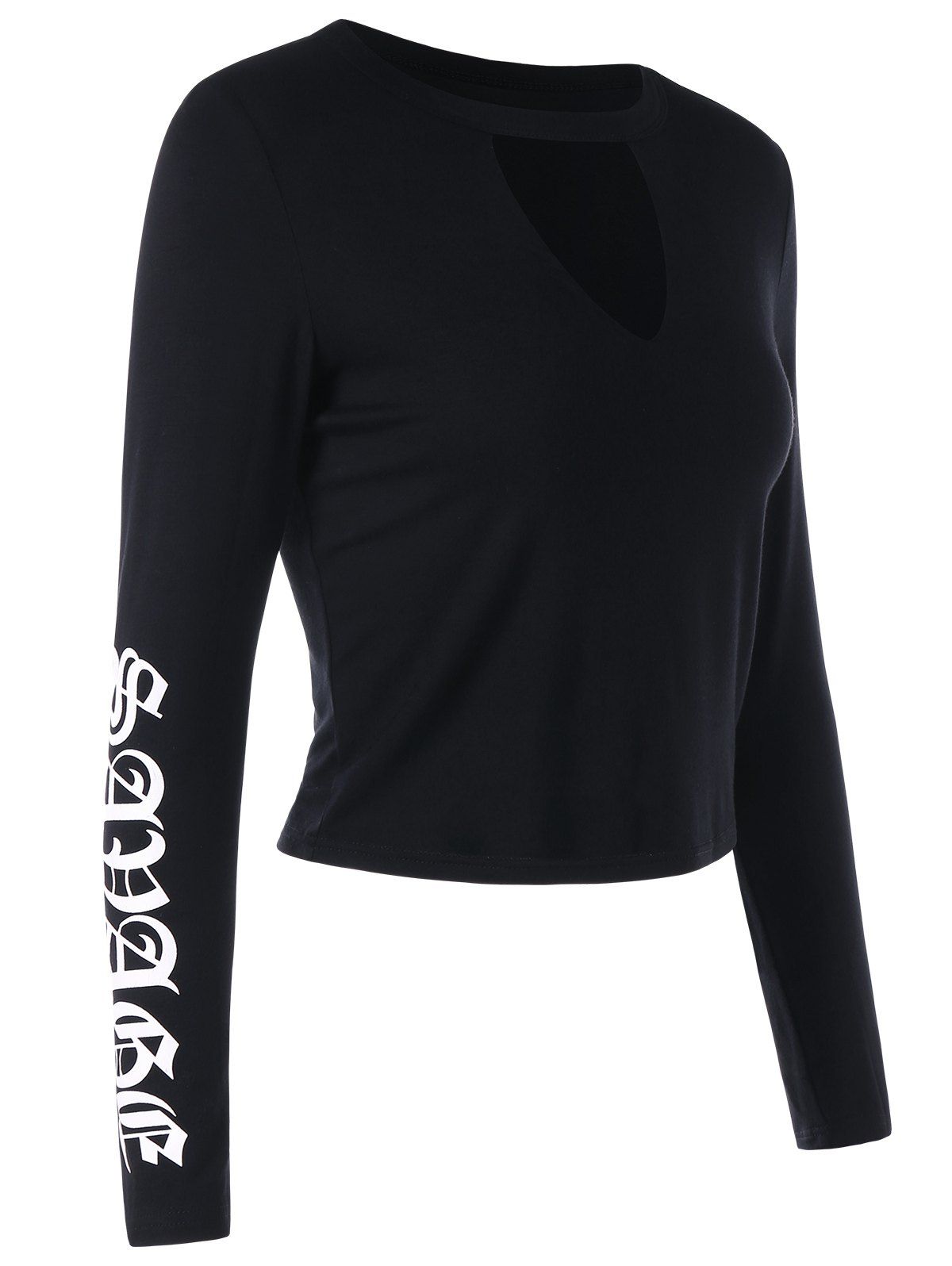 

Keyhole Color Block Top, Black