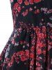 Mesh Insert Floral Print Vintage Dress -  