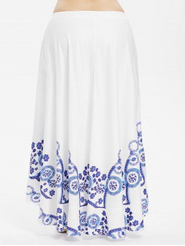 

Plus Size Ethnic Pants with Skirt, White