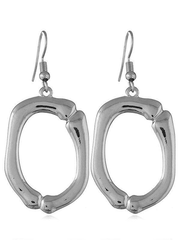 

Geometric Letter O Shape Solid Drop Earrings, Silver