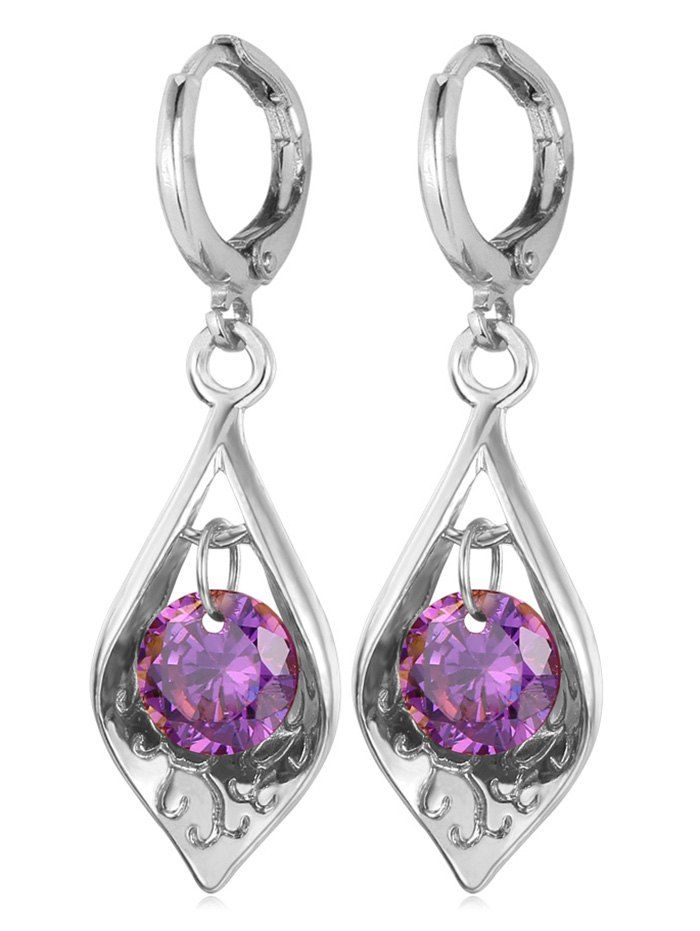 

Synthetic Crystal Water Drop Designed Drop Earrings, Silver