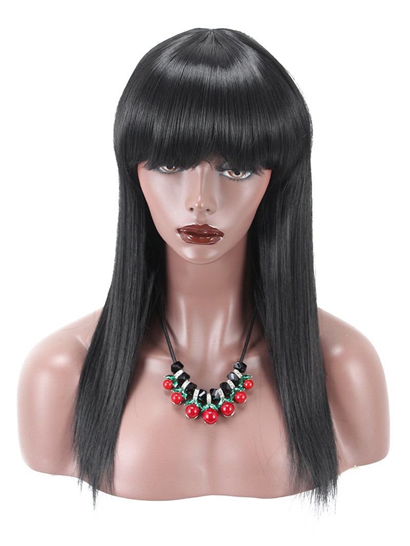 

Full Bang Long Straight Synthetic Wig, Black