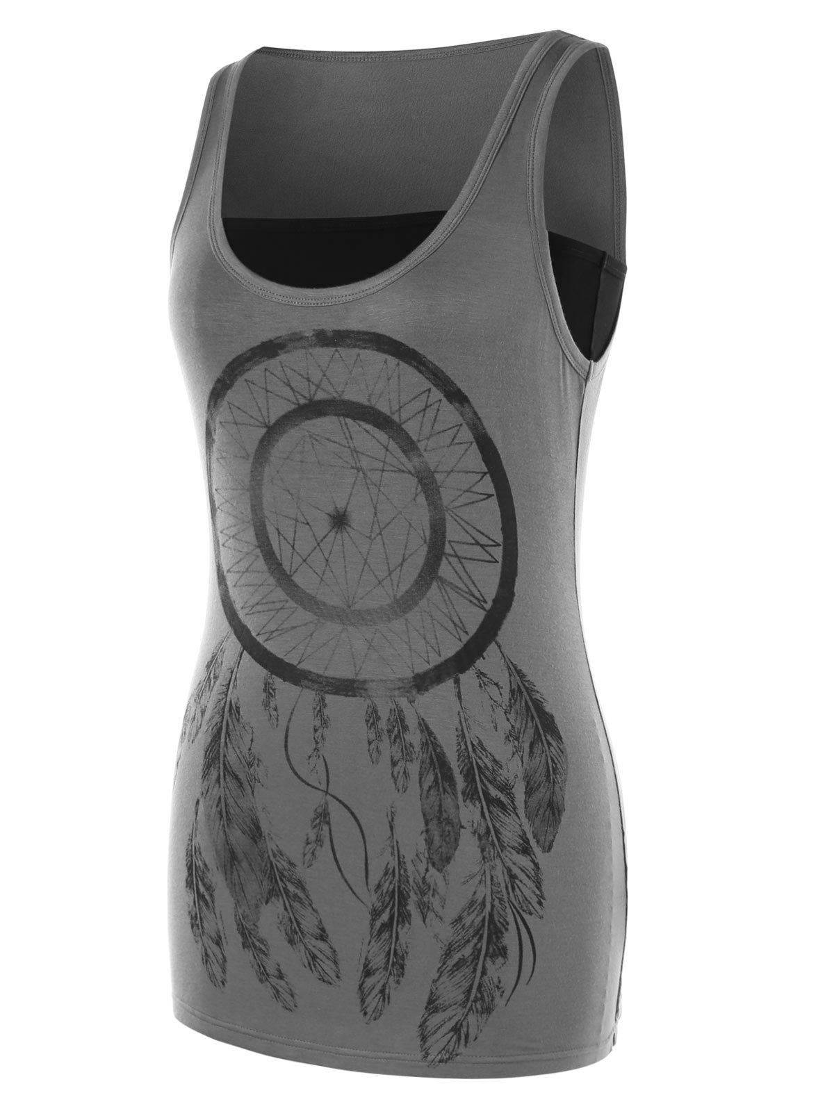 

Dreamcatcher Print Tank Top, Gray