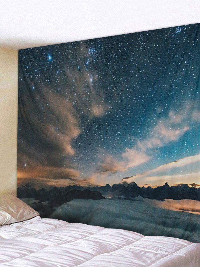 

Wall Hanging Art Starry Sky Mountains Print Tapestry, Multi