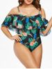 Pineapple Cami Flounce Swimsuit -  