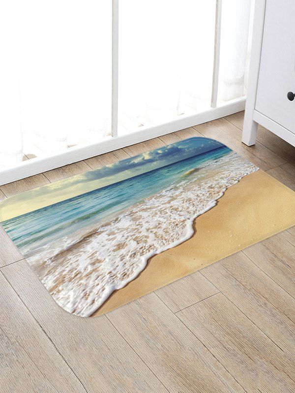 Beach Sea Waves Printed Skidproof Area Rug