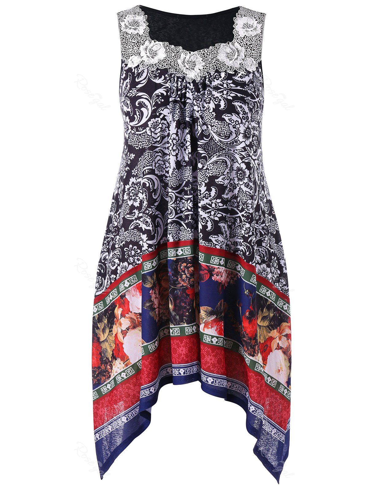 

Plus Size Floral Sleeveless Dress, Multi